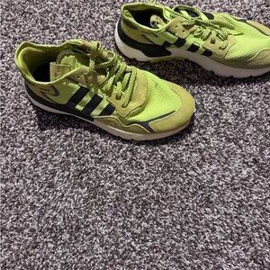 Adidas Neon Green and Black Running Shoes